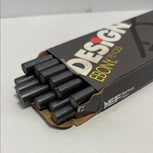 Eberhard Faber 12 Jet black extra smooth 6325 Ebony Pencils new old stock C1